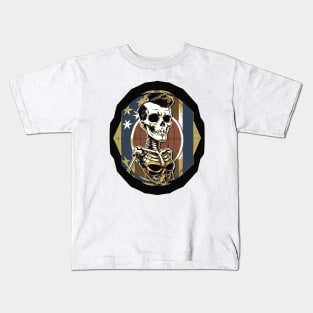 Fun Patriotic Rockabilly Skeleton Kids T-Shirt